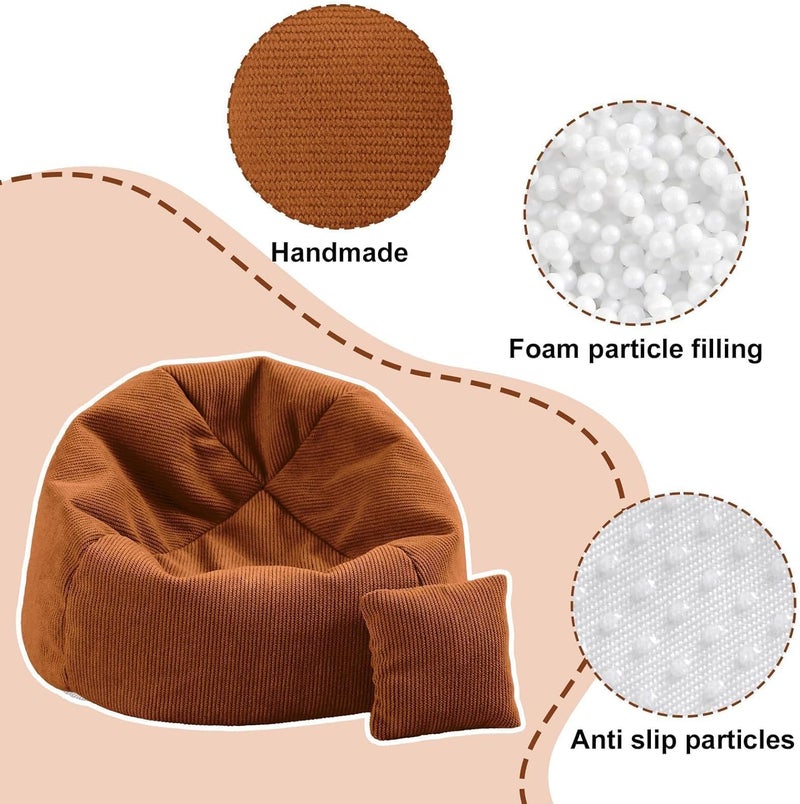 Walant Doll Car Seat Compatible with Labubu, Handmade Bean Bag Chair for 15-17cm Doll, Anti-Slip Bottom, Cute Doll Accessories for Display, Fans&Collectors Gifts, Durable Corduroy Fabric (Coffee) - Image 4